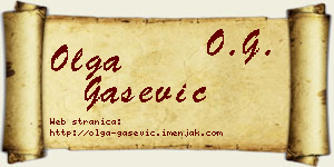 Olga Gašević vizit kartica